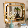 Baxton Studio Dayana Modern and Contemporary Antique Gold Finished Wood Accent Wall Mirror 222-12932-ZORO
